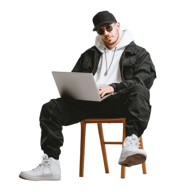 Music producer on chair